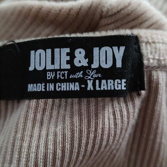 Jolie & Joy tan super soft ribbed crop top Sz XL - Picture 5 of 5